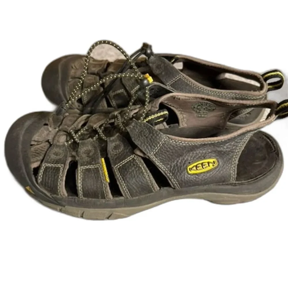 KEEN Arroyo II Sandals Men's 11.5 Gray Leather Waterproof Hiking Trail Shoes